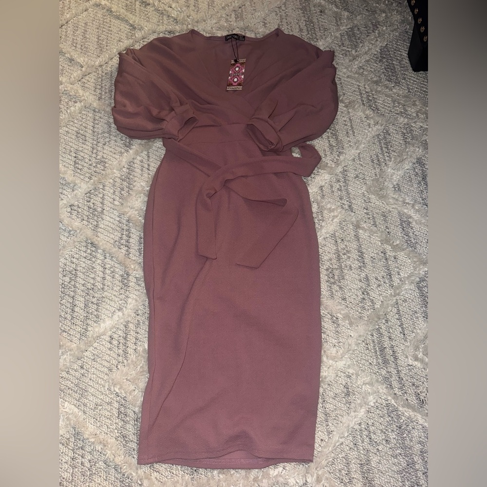 Elegant Mauve Wrap Dress